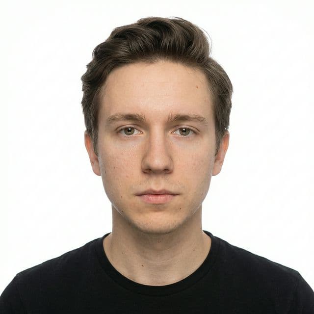 Illustrative prepared portrait on a plain background